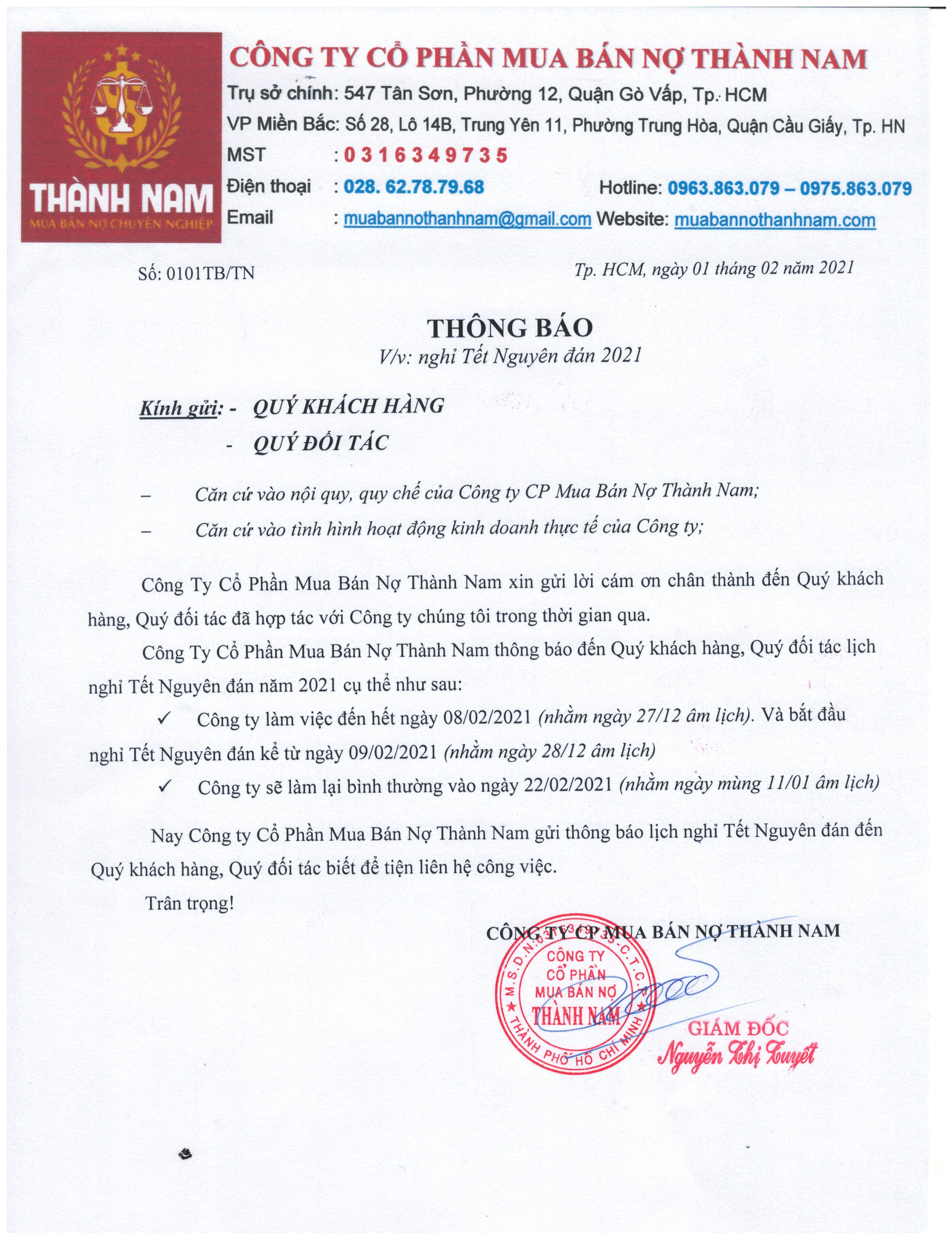 Cong-Ty-Co-Phan-Mua-Ban-No-Thanh-Nam-thong-bao-lich-nghi-Tet-Nguyen-dan-Tan-Suu-2021